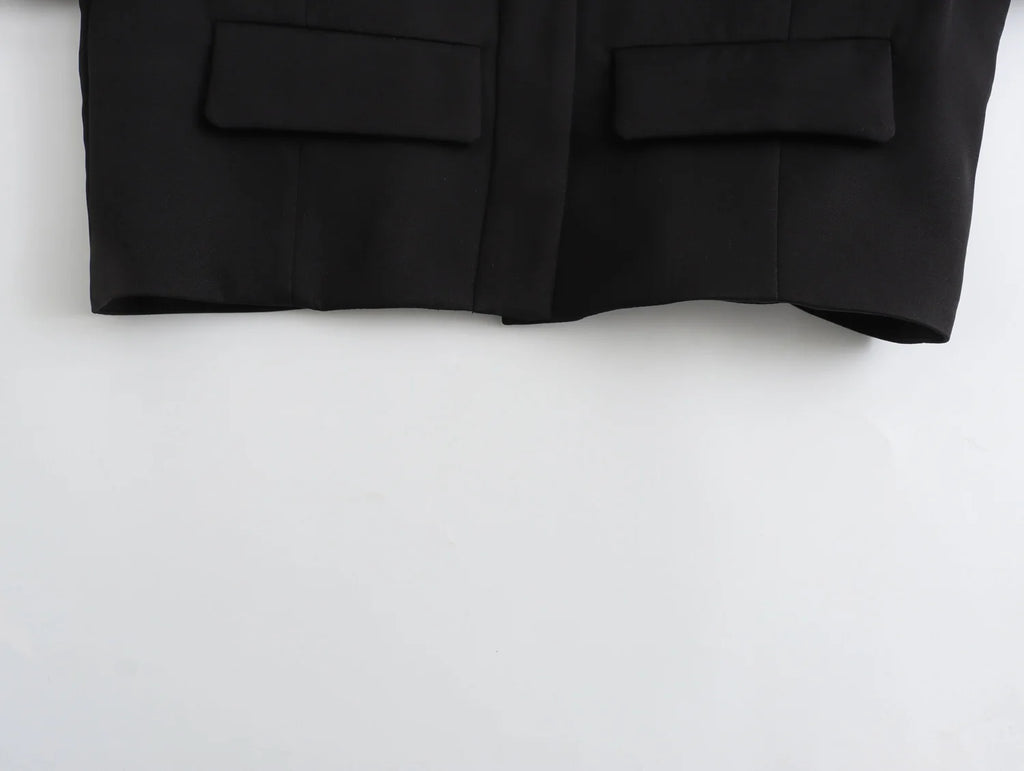 HH Women Fashion Solid Jacket High Street Long Sleeve Covered Button Female Coat With Pocket 2024 Autumn Office Lady Outwear