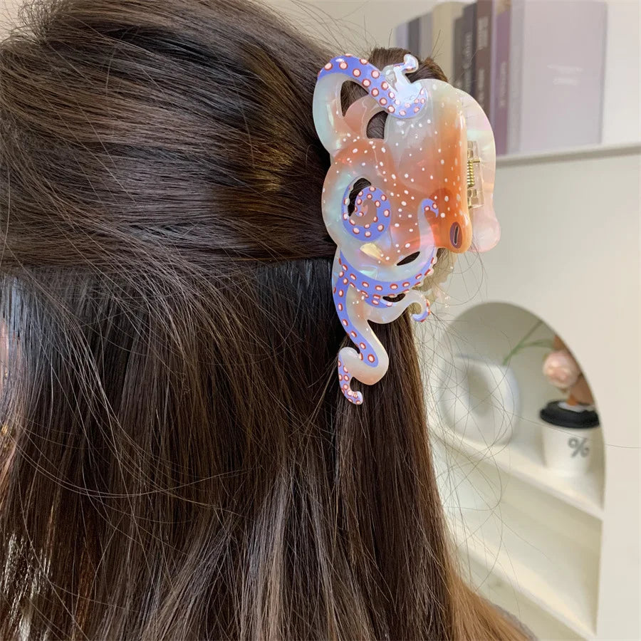 Ocean Series Octopus Hair Claw Clip – 2025 Trendy Cute Hair Accessory for Women