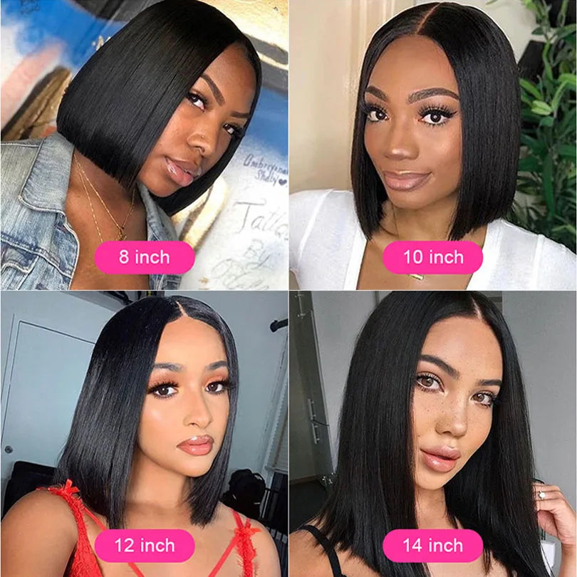 Straight Bob Wig 5x5 Silk Base Closure Human Hair Wigs For Women Malaysian Silk Base Lace Front Wig with Baby Hair