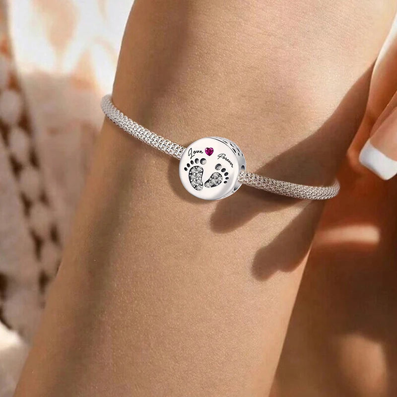 925 Sterling Silver Circle Pattern Moon Personalized Charms Beads Fit DIY Making Bracelet Necklace Gift High Quality Fine Beads