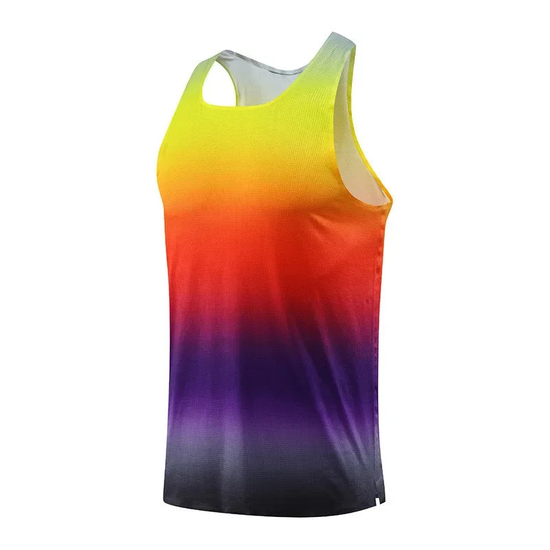 Men's Marathon Running Tank Top – Sleeveless Gym Fitness Singlet Vest