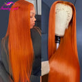 350 Ginger Orange Lace Front Wigs For Human Hair Straight Hair Wig Pre Plucked Brazilian 13x4 Straight Lace Frontal Human Wigs