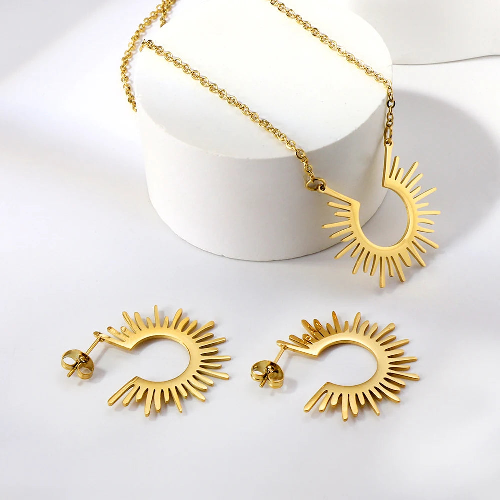 Luxury Heart Zirconia Jewelry Set – Elegant Necklace & Earrings for Women