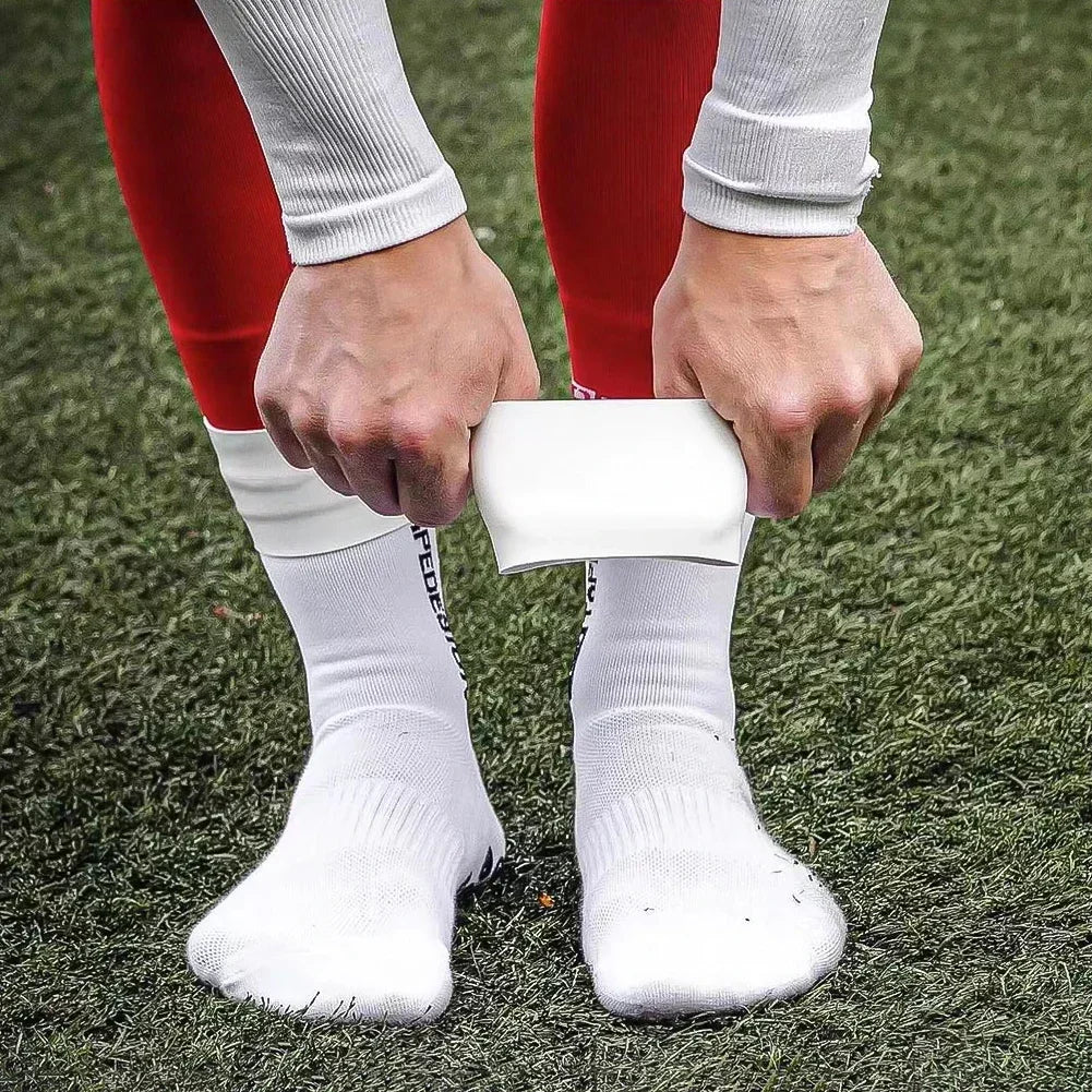 2Pcs Soccer Shin Guard Strap Silicone Leg Band Legging Shin Guard Straps Ankle Guard Football Elastic Silicone Shin Guards