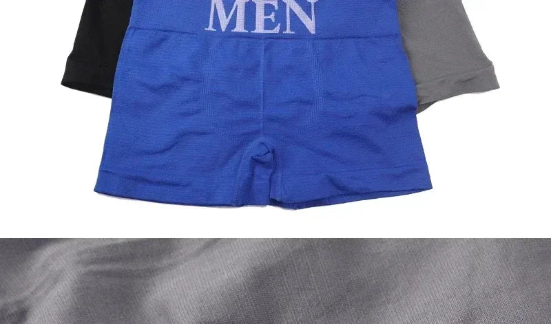 5 Pcs Men’s Boxer Briefs Breathable Soft Stretch Underwear High Elastic Comfortable Plain Color Shorts