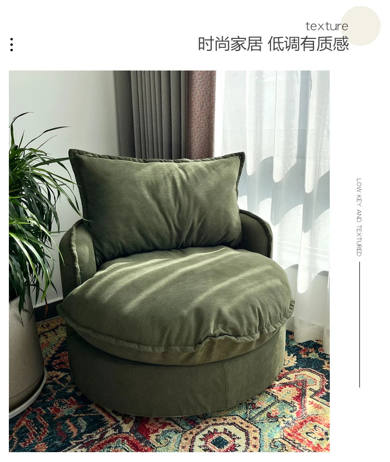 European Luxury Living Room Sofa – Upholstered Round Cute Eclectic Corner Sofa