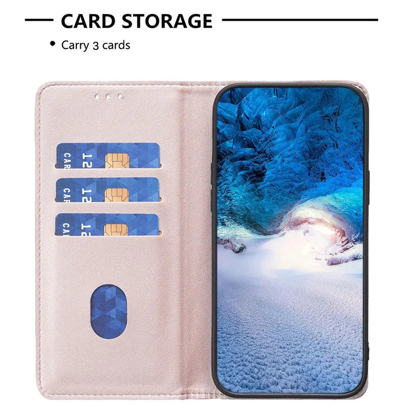 Luxury Leather Flip Phone Case for Xiaomi – Premium Wallet Cover with Card Slots