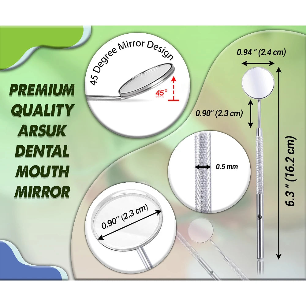 NIGF 1pc Stainless Steel Dental Oral Mirror Eyelash Extension Teeth Whitening Cleaning Tool Makeup Tool Handle Mirror