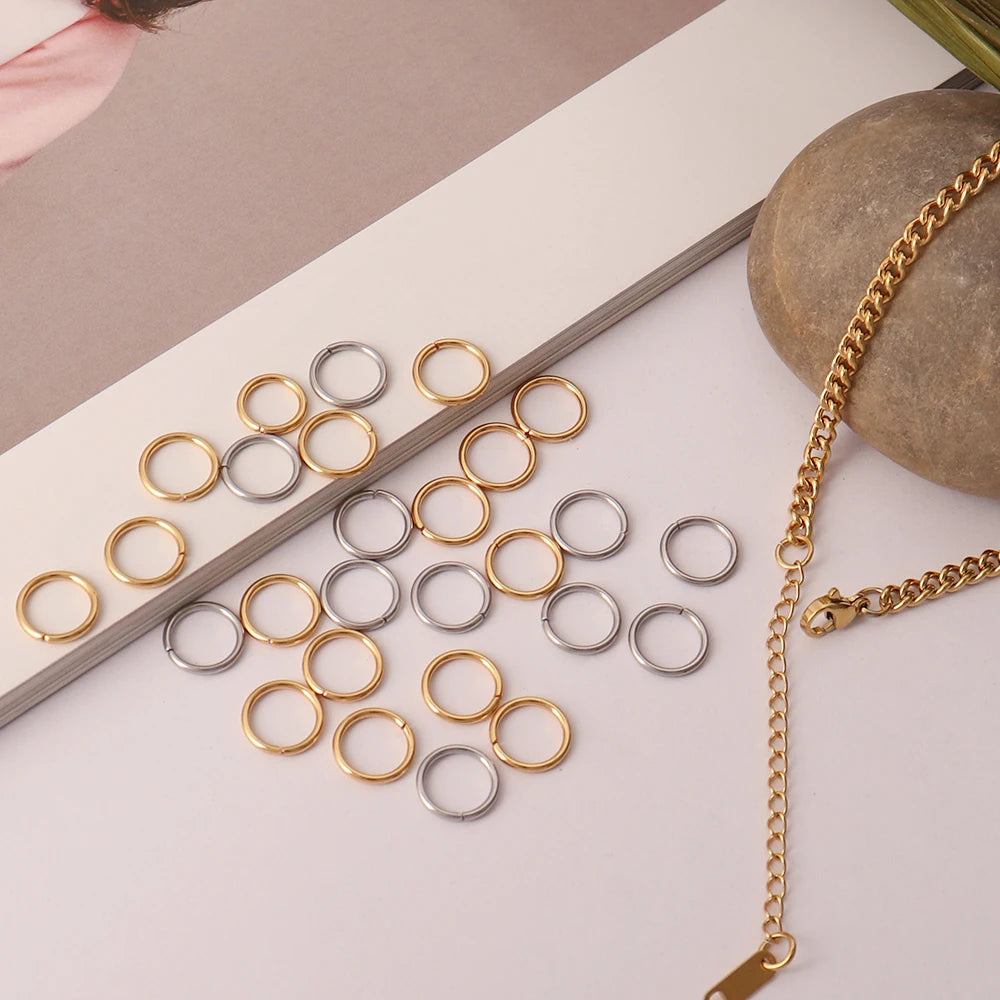 100-200pcs/lot Stainless Steel Open Jump Rings Split Rings Connectors For DIY Jewelry Making Supplies Accessories Wholesale