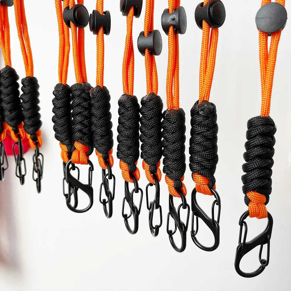 1pcs/2pcs/6pcs Hand woven Umbrella Rope Outdoor Keychain Wrist Rope Outdoor External Buckle Car Key Hanging Rope