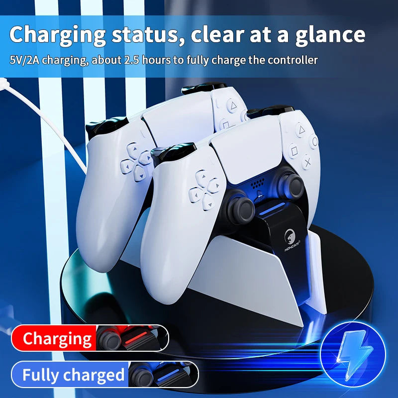 PS5 Controller Dual Charging Dock – Fast Type-C Charger Station for DualSense & Edge Controllers