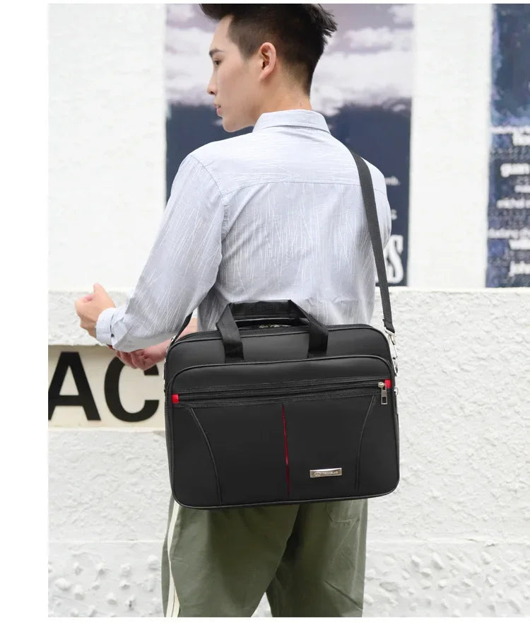 Oxford Cloth Laptop Bags Men Large Capacity Briefcase Business Travel Shoulder Pouch