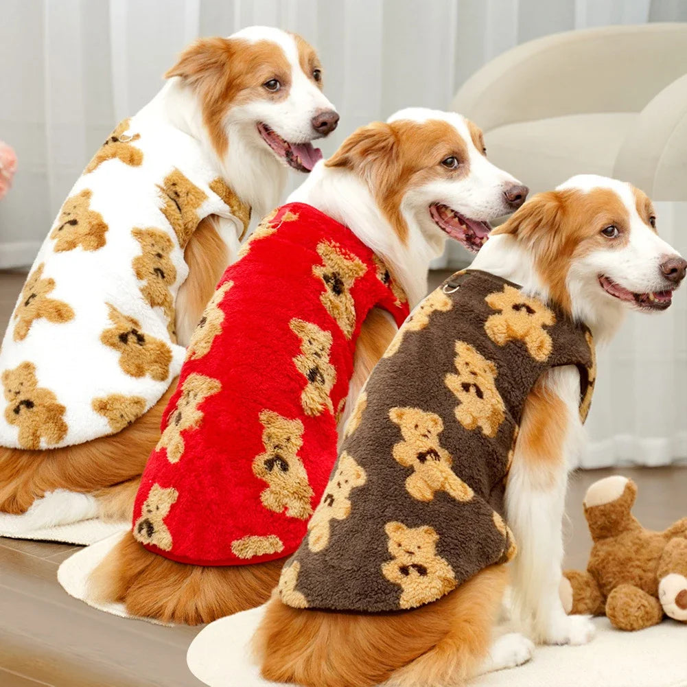 Soft Flannel Dog Pajamas – Warm Winter Vest for Small, Medium & Large Dogs (2.5–35kg)