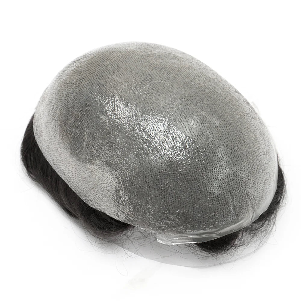 Wig Man Men's Capillary Prosthesis 100% Human Hair Wigs Men Toupee 0.03mm 90% 100% Density V Loop Human Hair Toupee For Men