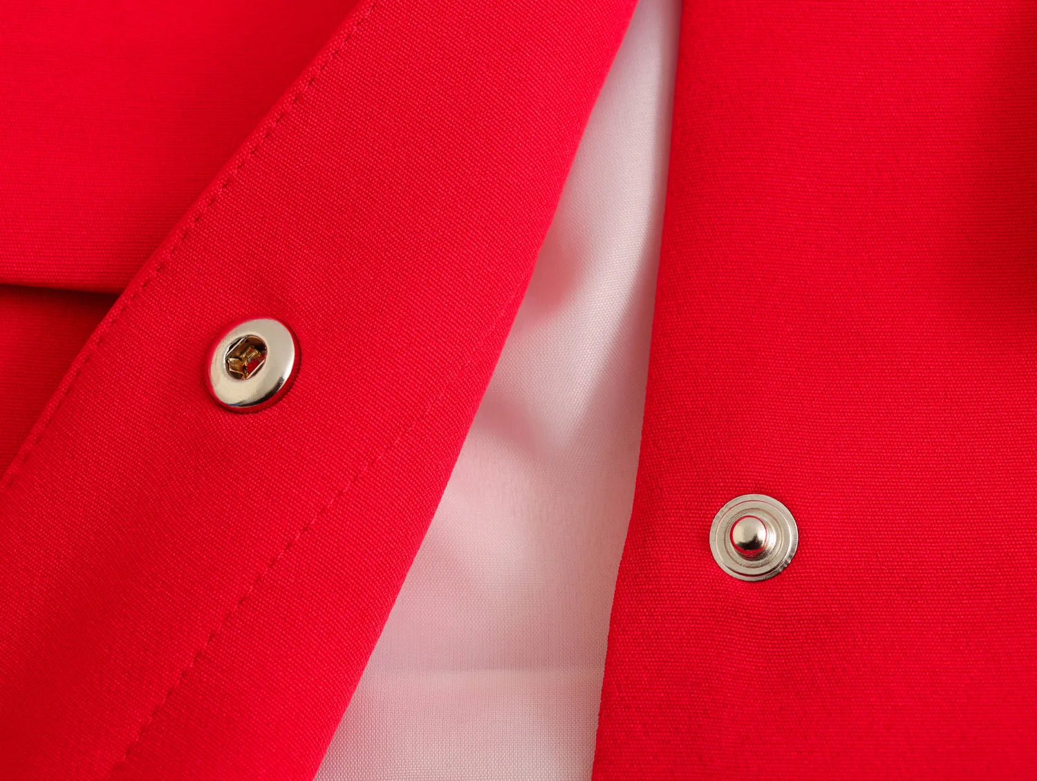 Women's Solid Office Jacket – Long Sleeve Button Coat with Pockets
