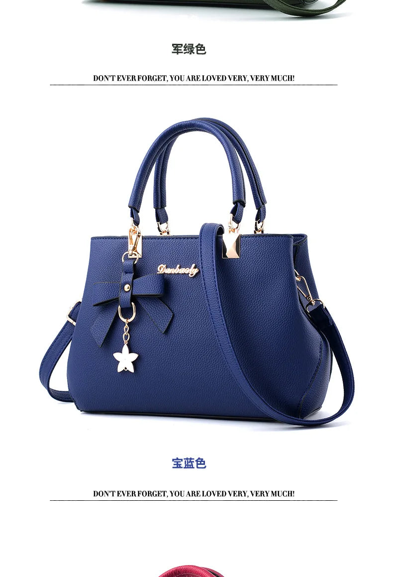 Yogodlns Elegant Women Messenger Bags with flower pendant Office Ladies Totes Pure Leather Handbag for female Crossbody Shoulder