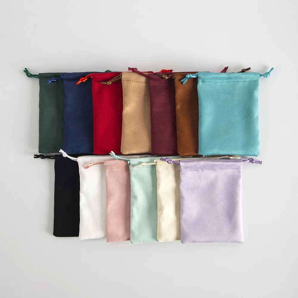 10pcs/Lot  Tinifu Blue Flannel Jewelry Packaging Velvet Drawstring Pouch for Cosmetic Makeup Pouches Chic Wedding Favor Gift Bag