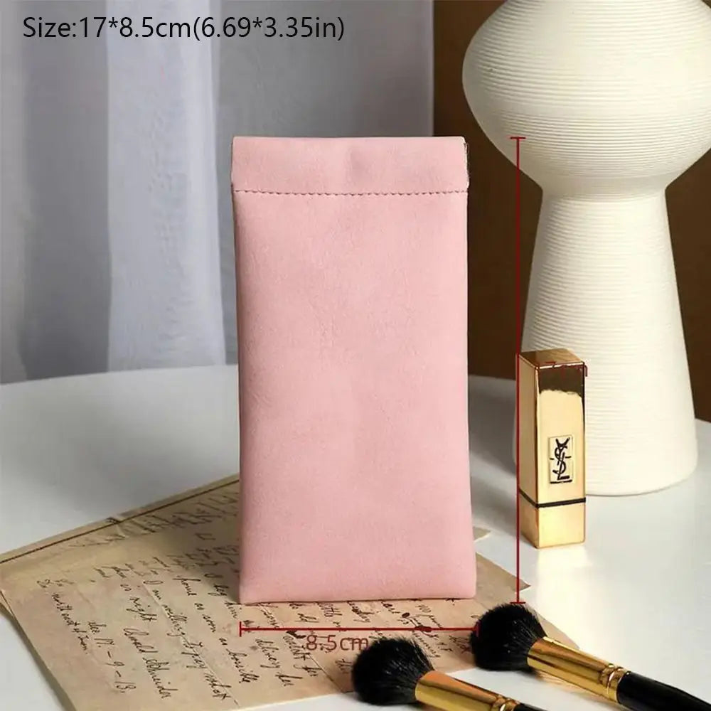 New Soft Leather Sun Glasses Pouch Simple Solid Eyewear Storage Bags PU Waterproof Bag Case Gifts Eyewear Accessories
