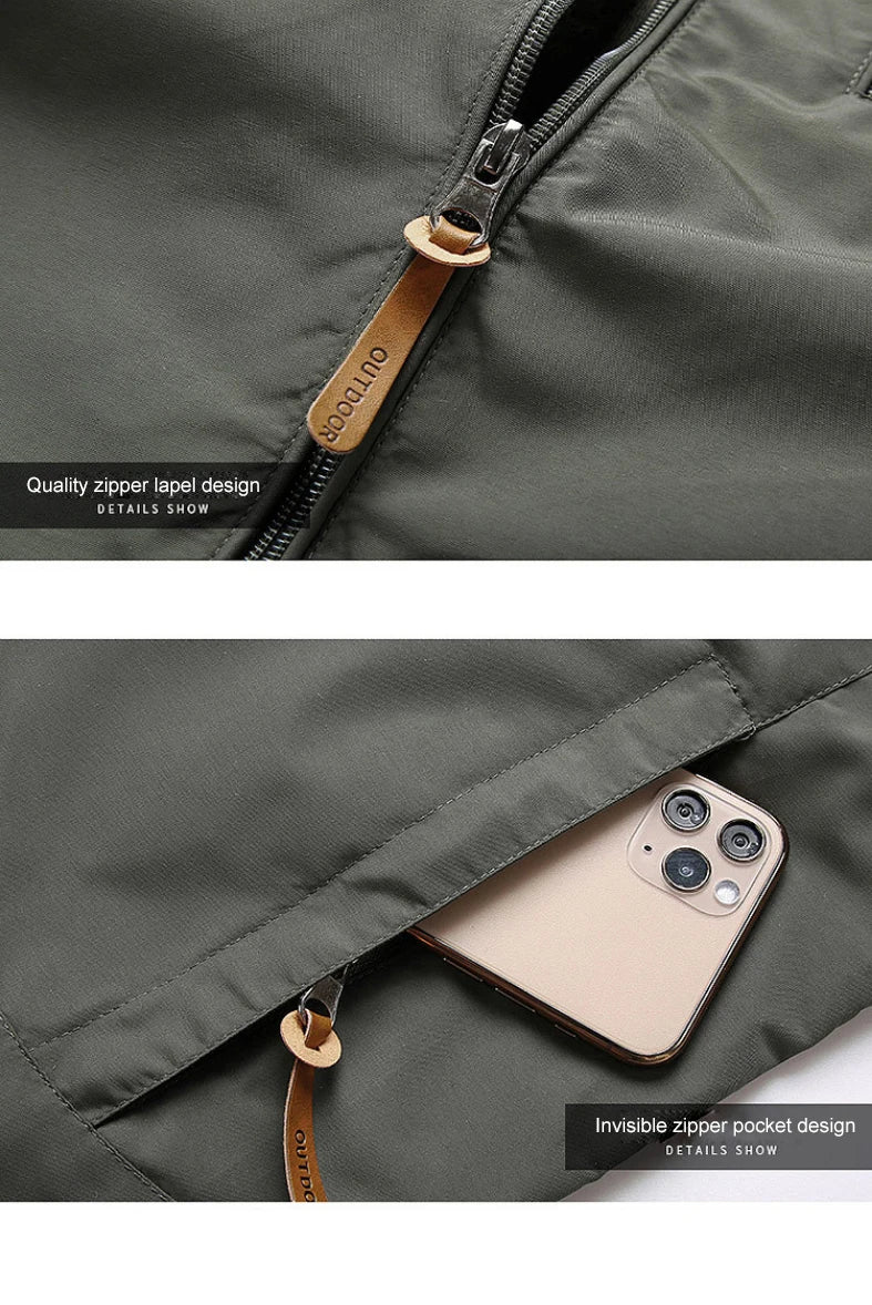Men's Waterproof Softshell Tactical Jacket – Windbreaker for Hunting, Hiking & Fishing
