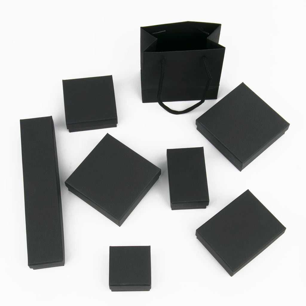 1PCS Black Square Jewelry Display Gifts Box Organizer Engagement for Ring Earring Brooch Necklace Bracelet Packaging Boxes