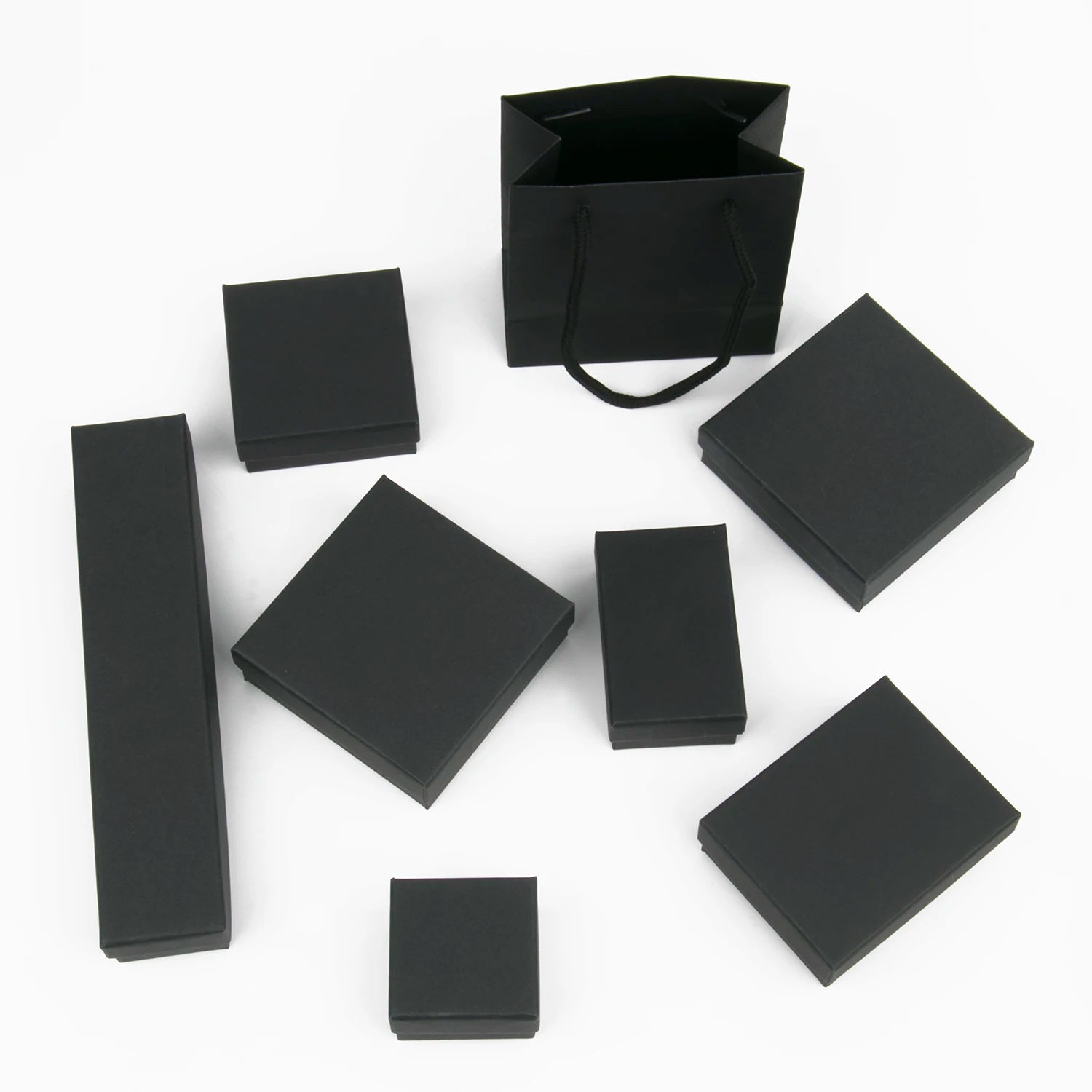 1PCS Black Square Jewelry Display Gifts Box Organizer Engagement for Ring Earring Brooch Necklace Bracelet Packaging Boxes