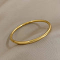 Greatera Waterproof Polished Stainless Steel Cuff Bracelet Bangles for Women Gold Plated Smooth Metal Openable Bracelets Jewelry