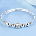 Silver Color Charm Lucky Beads Bangles For Women Bracelets Fashion Party Wedding Engagement Popular Brands Jewelry