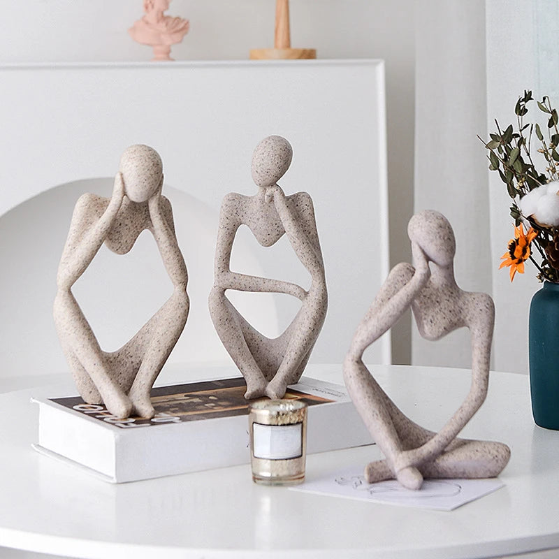 Thinker Statue Silicone Mold | 3D DIY Resin & Plaster Abstract Figure Mould | Nordic Home Decor Craft