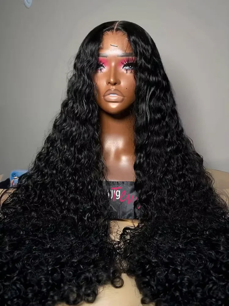 40 46 Inch Deep Wave 13x6 13x4 Hd Lace Front Human Hair Wig 250 Density Water Curly 360 Lace Frontal Wigs Human Hair For Women