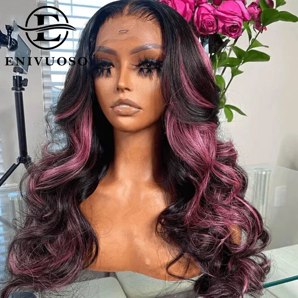 13X6 Body Wave Synthetic Lace Front Wigs For Black Women Honey Blonde Highlight Body Wavy Lace Wigs Heat Resistant Cosplay Wig
