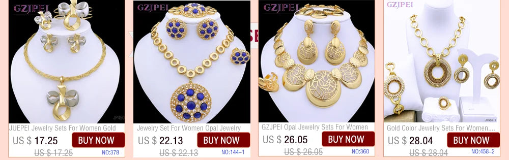 Arabic Women's Jewelry Set – 18k Gold Plated Black & Gold Necklace Party Accessories