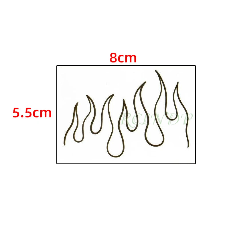 Anime Fire Flame Temporary Tattoo – Waterproof Flash Tattoo for Kids, Men & Women
