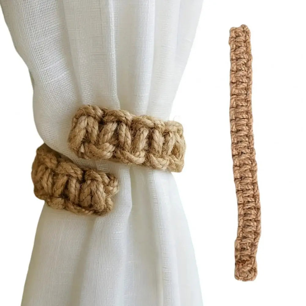 Hemp Rope Curtain Ties | Braided Jute Curtain Tiebacks | Rustic Classic Style Home Decor for Drapes & Curtains