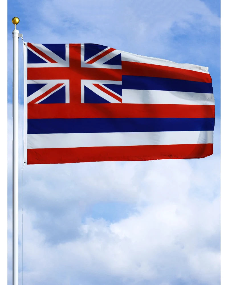 Hawaii State Flag Banner – Polyester Printed Hawaiian Emblem Flag for Indoor & Outdoor Decor