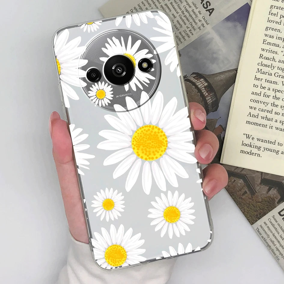 Xiaomi Redmi A3 Phone Case – Butterfly Coloured Drawing Back Cover with Screen Protector