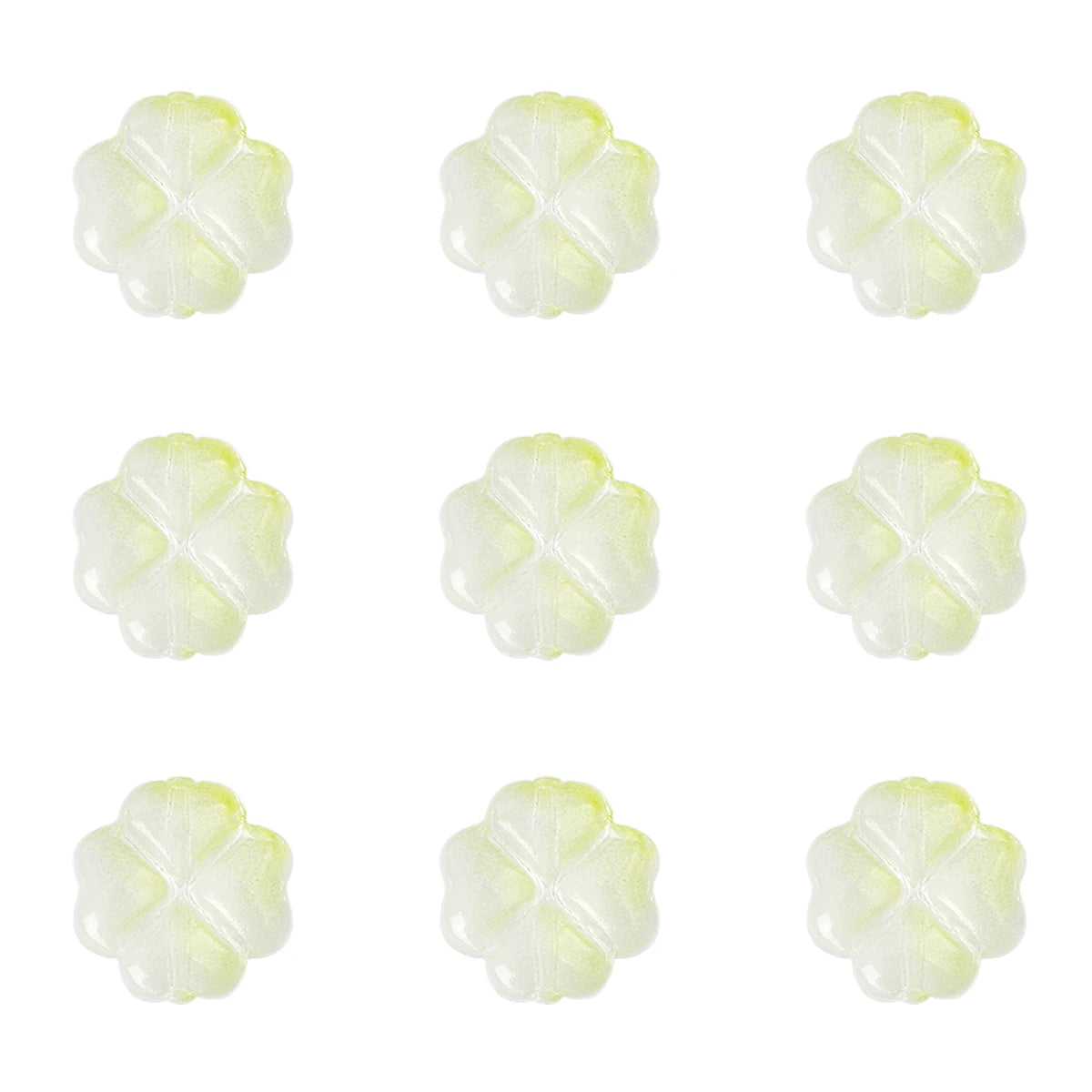 20pcs/bag Transparent Four leaf flower Shape Glass Beads, Lucky Beads for DIY Jewelry Making Bracelets, Crafts -Exquisite Gifts