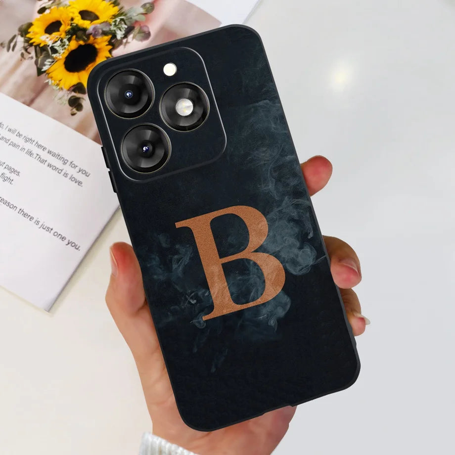 Infinix Smart 8 Phone Case – Soft TPU Silicone Flower & Letter Pattern Cover (6.6")