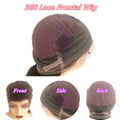 Dark Brown Highlight Short Bob 13x4 Lace Front Human Hair Wig With Bangs For Women Scalp Silk Top Closure Wig Brazilian Remy