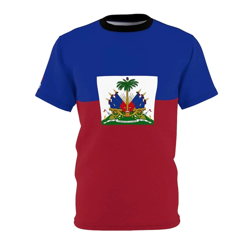 Haiti Flag 3D Print T-Shirt – Quick Dry Sports Tee for Men & Women