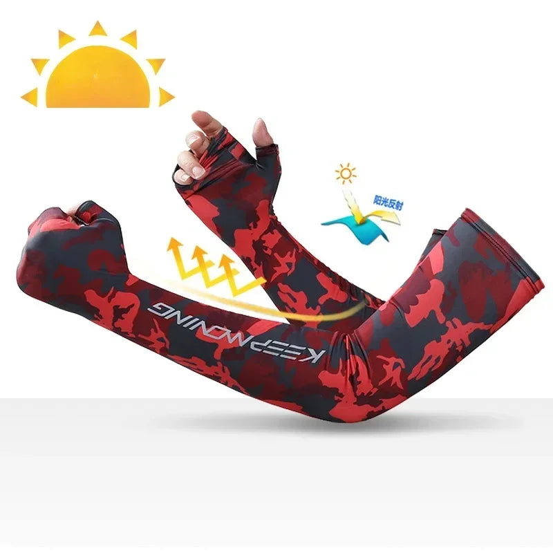 UV Protection Ice Silk Arm Sleeves – Cooling Cycling & Sports Sleeves for Men & Women