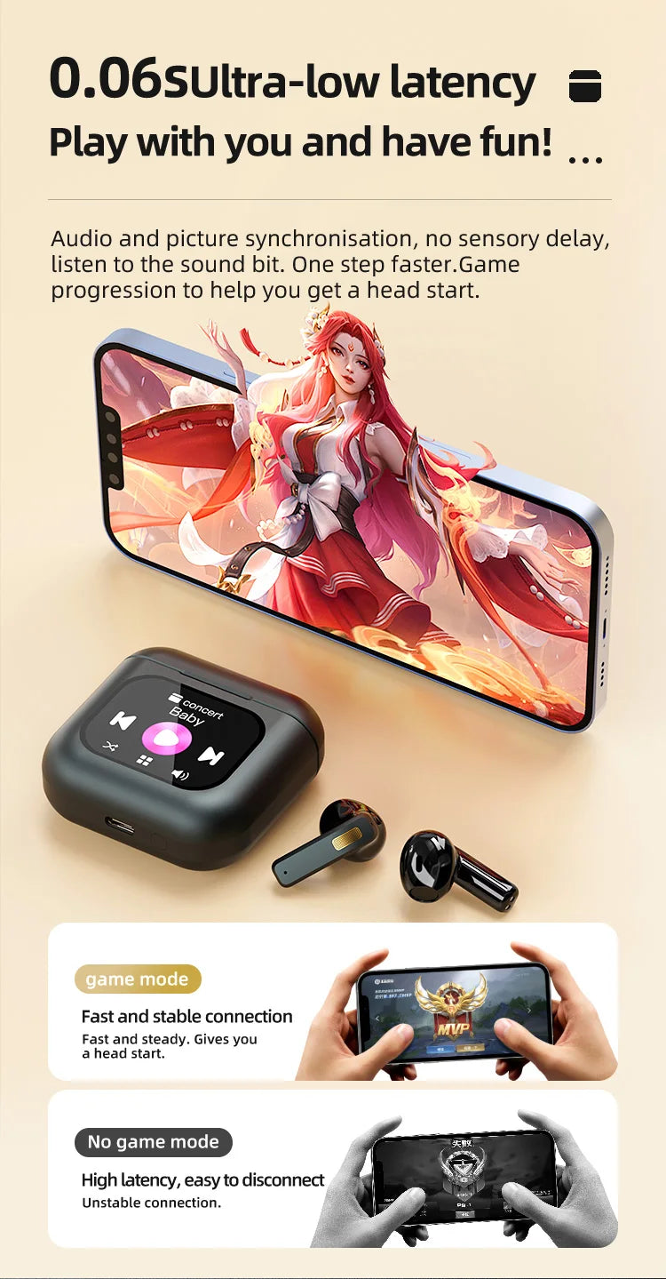 Summit Original Touchscreen ENC Wireless Headset – 2025 Latest Noise-Cancelling Bluetooth Earphones