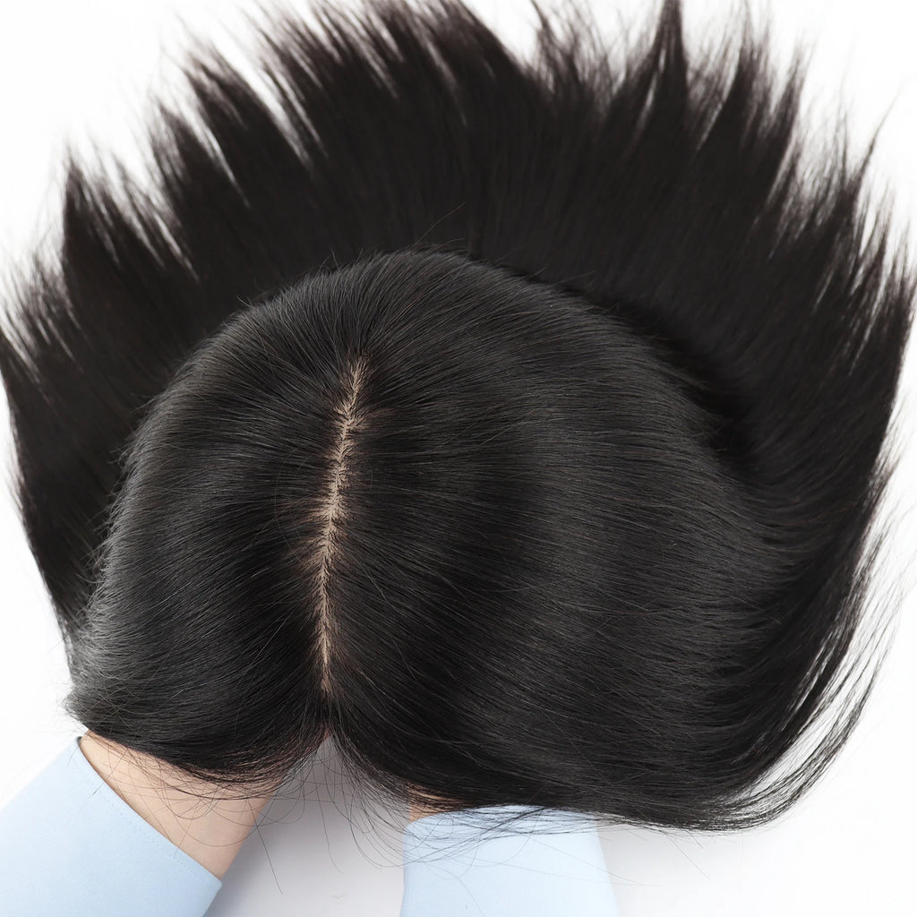 Medical Wig Real Remy Human Hair Silk Top Wig Full Hand Tied Breathable Silk Base Wig Elastic Net Comfortable Wearing for Women