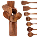 Wood Kitchenware Cooking Set – Natural Wooden Kitchen Utensils for Home Cooking