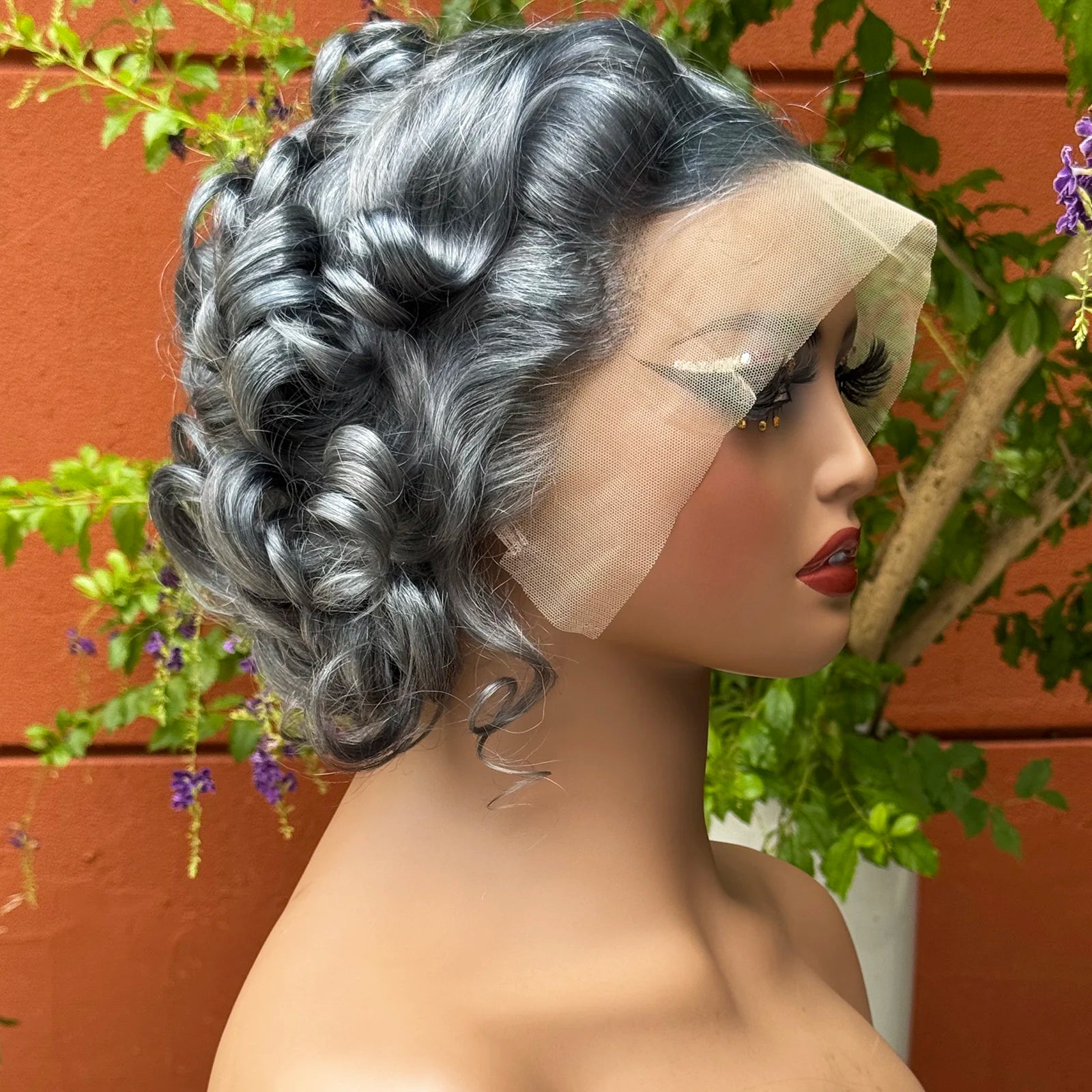 13x4 Transparent Lace Frontal Wig 250% Density Short Bob Loose Wave Human Hair Wigs Bouncy Curly Hair Wigs for Black Women