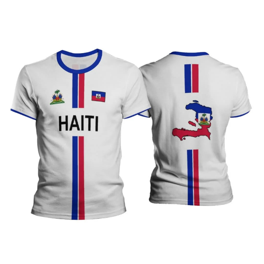 Haiti Football T-Shirt – Unisex Haitian Flag Oversized Streetwear Tee
