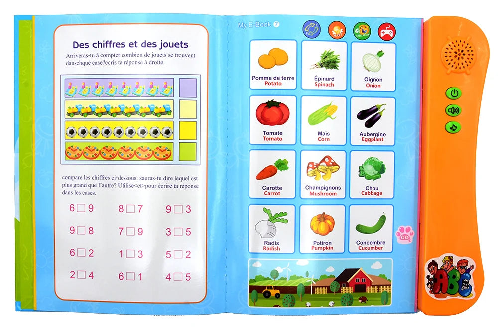 Kids Talking Book – French & English Interactive Early Education Language Learning Toy