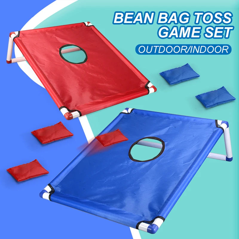  Portable Sandbag Toss Game Kit - 1 Game Board + 6 Bean Bags Outdoor Garden Beach Party Supplies