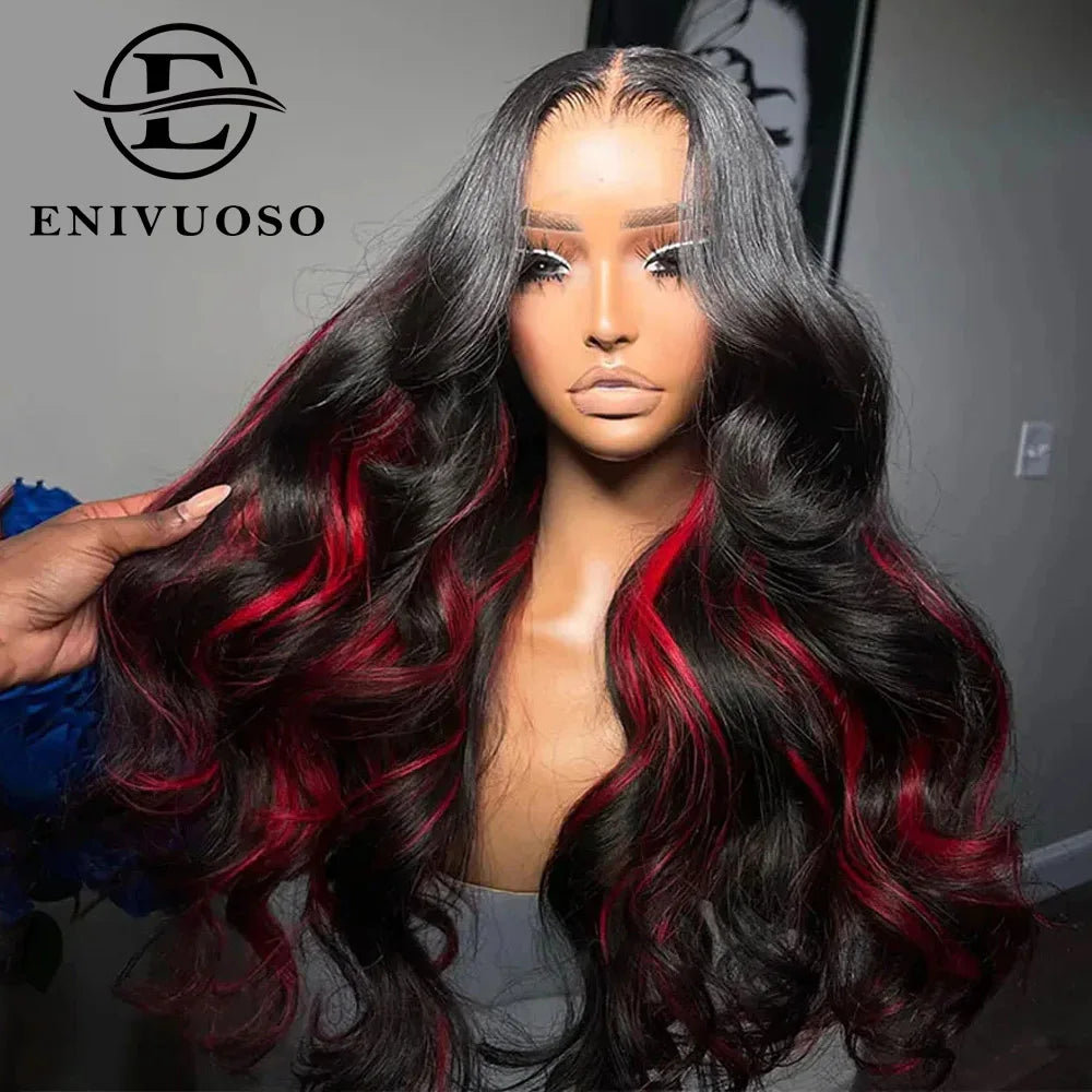 13X6 Body Wave Synthetic Lace Front Wigs For Black Women Honey Blonde Highlight Body Wavy Lace Wigs Heat Resistant Cosplay Wig