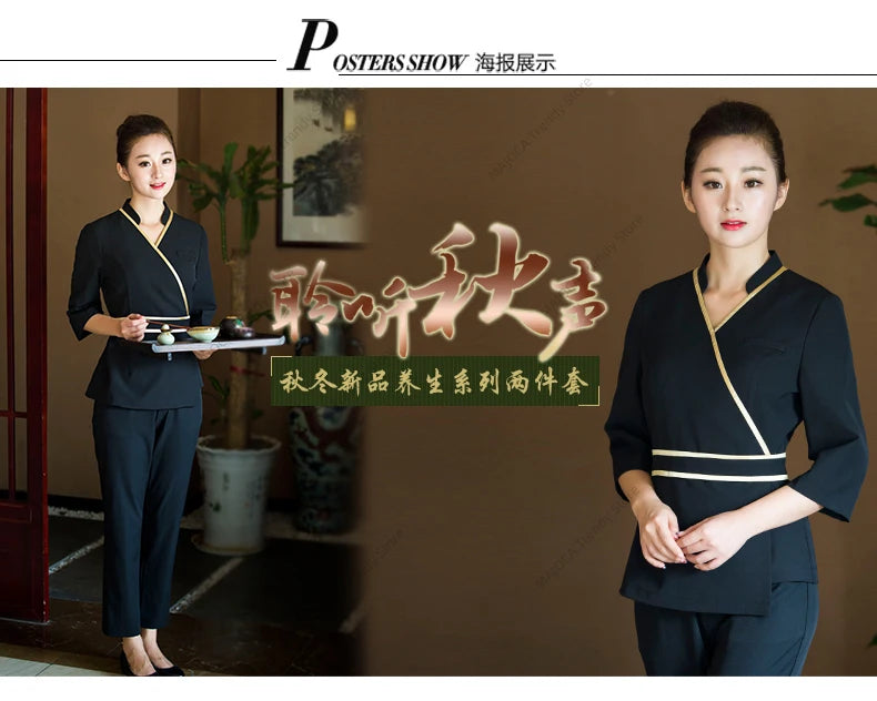 Beauty Technician Wears Foot Massage Bath Skin Care Styling Design Manicure and Eyelash Nail Salon Uniform Spa Uniforms Women