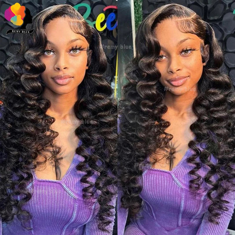 13x6 Loose Deep Wave Lace Front Human Hair Wig Brazilian 13x4 Transparent Lace Frontal Wigs for Black Women Curly Human Hair Wig
